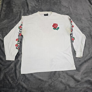 The Hundreds White Long Sleeve Shirt Embroidered Rose Mens Large